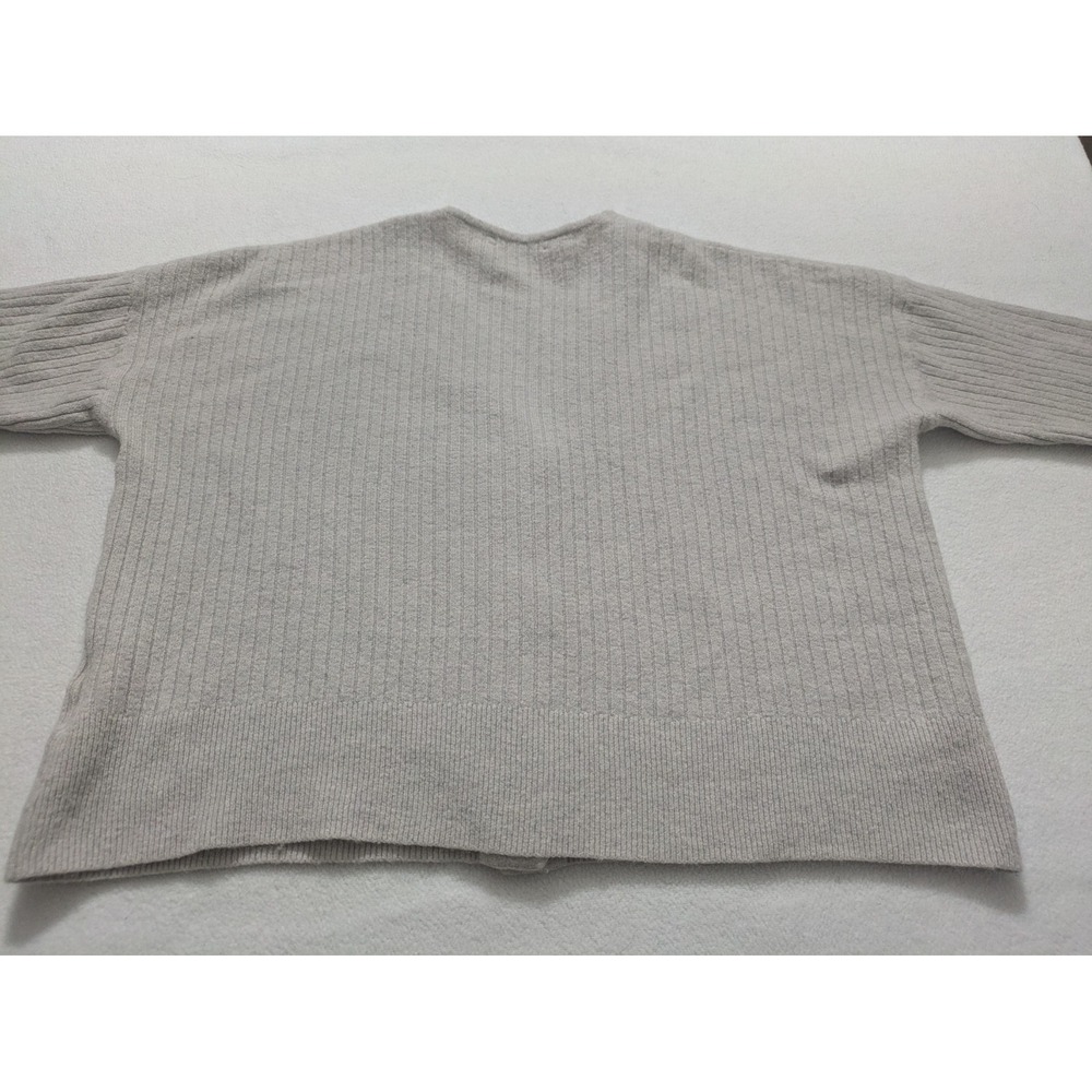 Madewell Sweater Small Gray Ribbed Button Front Cardigan V Neck Crop Alpaca Wool - Picture 7 of 11